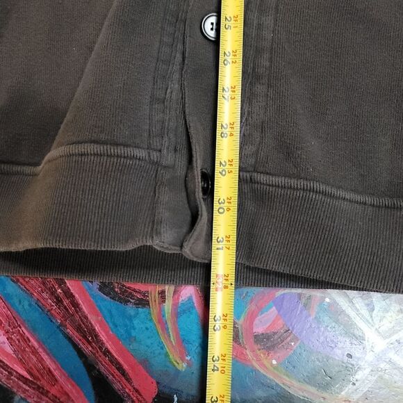 Volcom button-up sweatshirt, size XXL, charcoal gray raglan casual streetwear - Picture 7 of 10